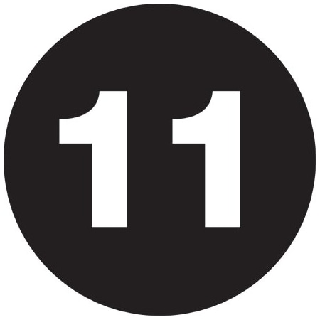 Bsc Preferred 2'' Circle - ''11'' Black Number Labels BUY00019801